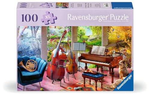 Ravensburger Puzzle 12001366 - Musikalische Jahreszeiten - 100 Teile Puzzle für Senioren - mit großen Puzzleteilen aus griffigem Material, großer Bildvorlage und Unterlage zum Puzzeln von Ravensburger