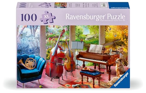 Ravensburger Puzzle 12001366 - Musikalische Jahreszeiten - 100 Teile Puzzle für Senioren - mit großen Puzzleteilen aus griffigem Material, großer Bildvorlage und Unterlage zum Puzzeln von Ravensburger