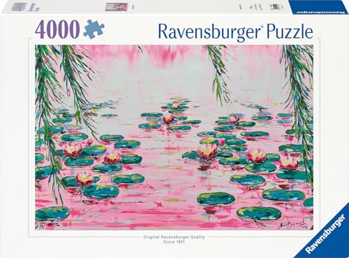 Ravensburger Puzzle 12001420 - Rosa Wasserlilien - 4000 Teile Puzzle für Erwachsene ab 14 Jahren, Blumen-Puzzle von Ravensburger