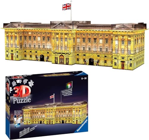 Ravensburger 3D Puzzle 12529 - Buckingham Palace Night Edition - leuchtet im Dunkeln - der Buckingham Palast zum selber Puzzeln für Erwachsene und Kinder ab 8 Jahren von Ravensburger