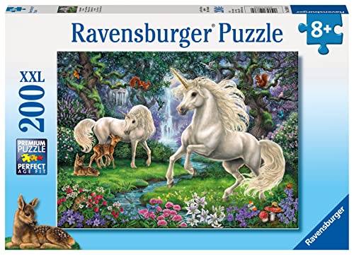 Ravensburger Kinderpuzzle - 12838 Geheimnisvolle Einhörner - Einhorn-Puzzle für Kinder ab 8 Jahren, mit 200 Teilen im XXL-Format von Ravensburger