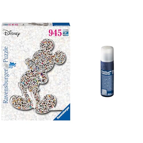 Ravensburger Puzzle 16099 - Shaped Mickey & Puzzle-Conserver - Transparenter Puzzlekleber um Puzzles zu fixieren und aufzuhängen, 200 ml von Ravensburger