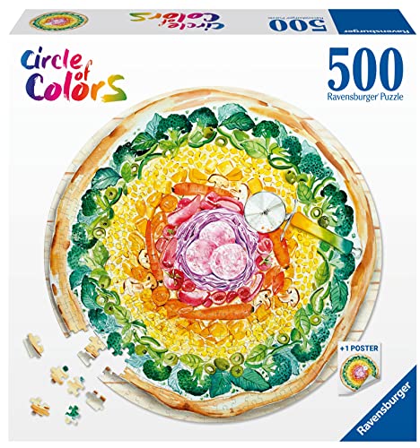 Ravensburger Puzzle 17347 - Circle of Colors Pizza - 500 Teile Rundpuzzle für Erwachsene und Kinder ab 12 Jahren von Ravensburger