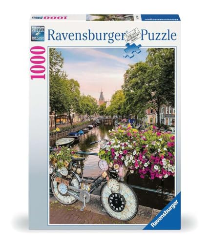 Ravensburger Puzzle 17596 - Fahrrad und Blumen in Amsterdam - 1000 Teile Puzzle für Erwachsene und Kinder ab 14 Jahren von Ravensburger