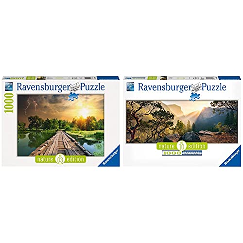 Ravensburger Puzzle 19538 - Mystisches Licht & Yosemite Park - 1000 Teile Puzzle, Natur-Aufnahme zum Puzzeln & Panorama-Format, für Erwachsene und Kinder ab 14 Jahren von Ravensburger