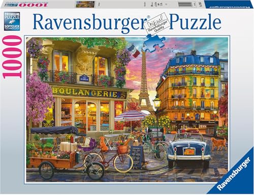 Ravensburger Puzzle 19946 - Paris im Morgenrot - 1000 Teile Puzzle für Erwachsene ab 14 Jahren, Blau von Ravensburger