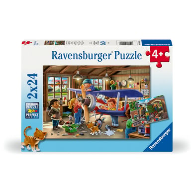 Ravensburger Puzzle 2 x 24 Eisenbahn- und Flugzeugservice von Ravensburger