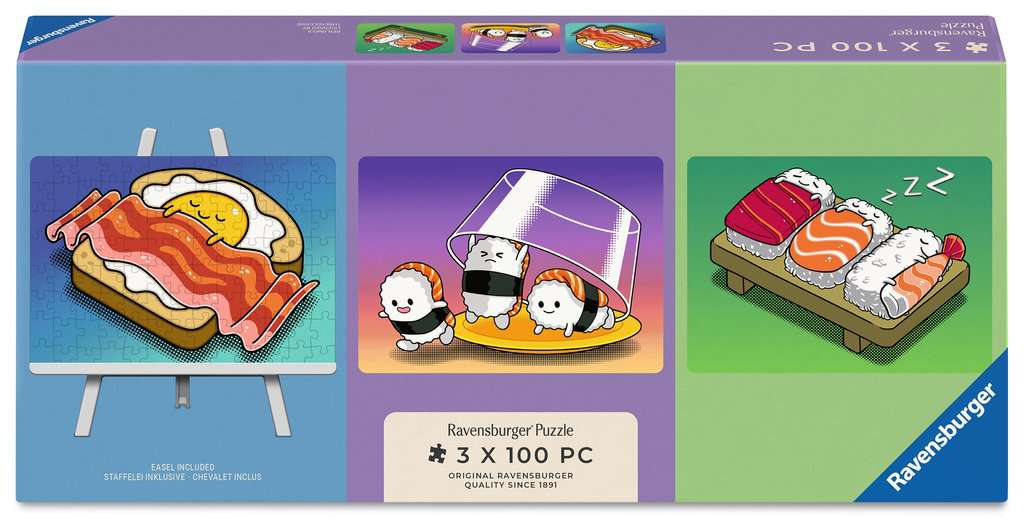 Ravensburger Puzzle 3 x 100 Teile - Minipuzzle-Trio Kawaii Breakfast, Lunch & Di... - Ravensburger Puzzle 3 x 100 Teile - Minipuzzle-Trio Kawaii Breakfast, Lunch & Di... - von Ravensburger