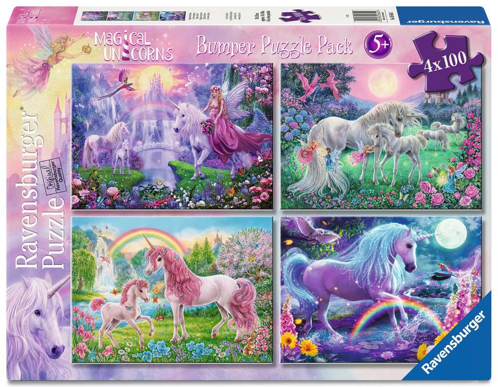 Ravensburger Puzzle 4 x 100 Teile XL - Magische Einhörner - Ravensburger Puzzle 4 x 100 Teile XL - Magische Einhörner - von Ravensburger