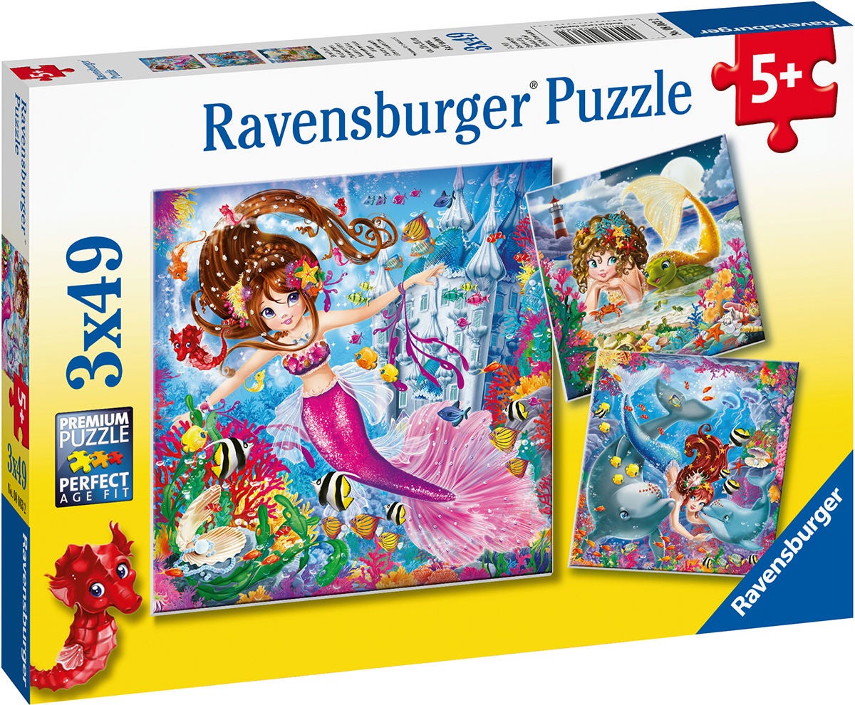 Ravensburger Puzzle Bezaubernde Meerjungfrauen 3x49 Teile von Ravensburger