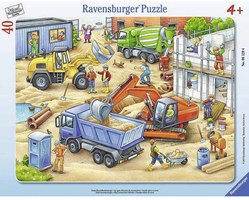 Ravensburger Puzzle Big Construction Vehicles 40 Teile von Ravensburger