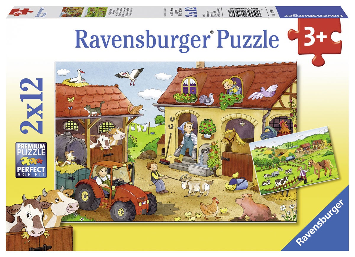 Ravensburger Puzzle Fleißig Auf Dem Bauernhof 2x12 Teile von Ravensburger