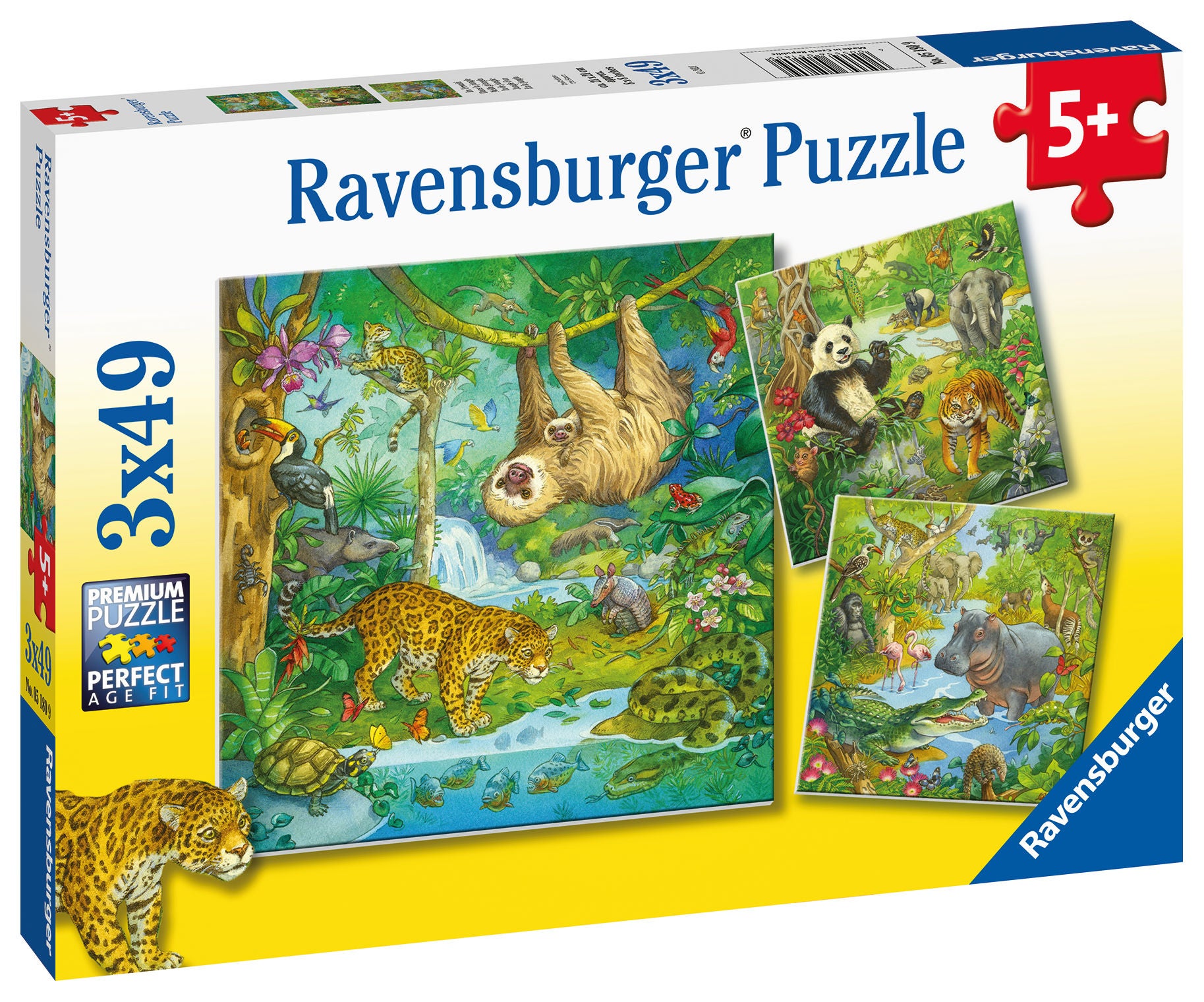 Ravensburger Puzzle Im Urwald, 3x49 Teile von Ravensburger