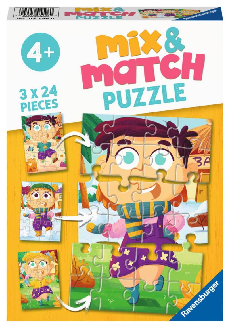 Ravensburger Puzzle Mix &  Match Bunte Kleidung 3x24 Teile von Ravensburger