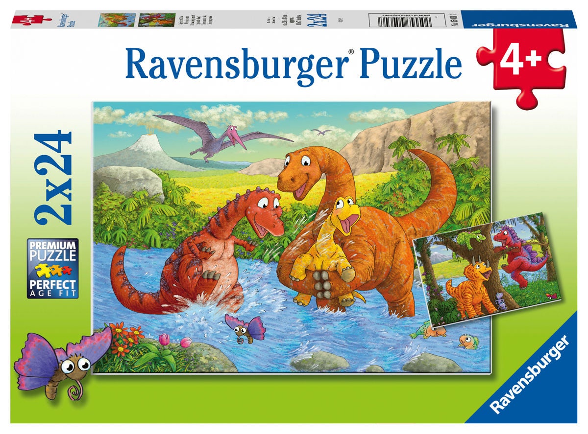 Ravensburger Puzzle Spielende Dinos 2x24 Teile von Ravensburger