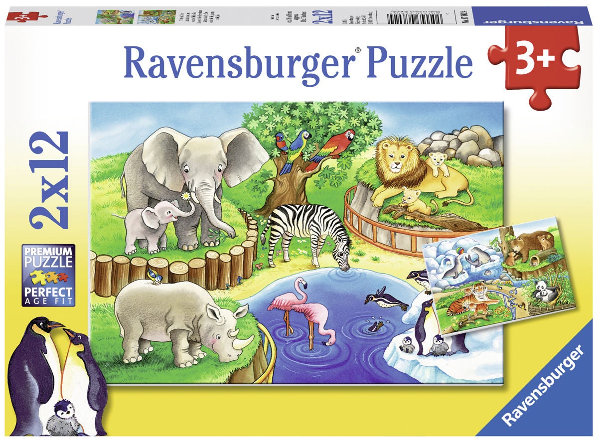 Ravensburger Puzzle Tiere Im Zoo 2x12 Teile von Ravensburger