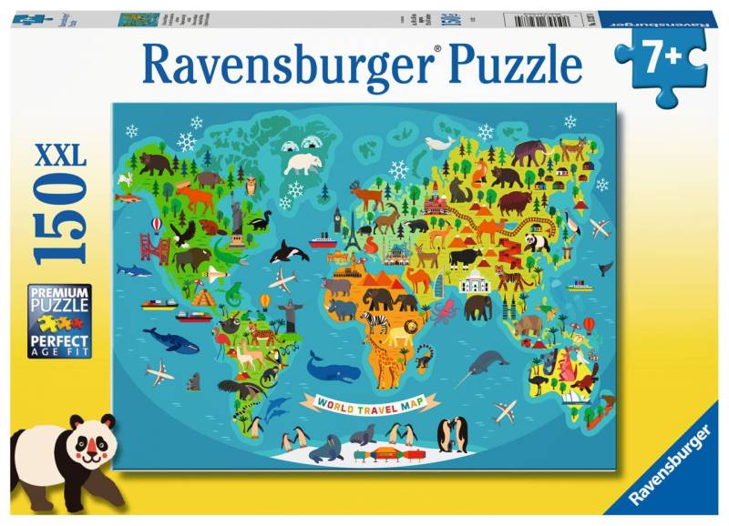 Ravensburger Puzzle Tiere Weltkarte 150 Teile von Ravensburger