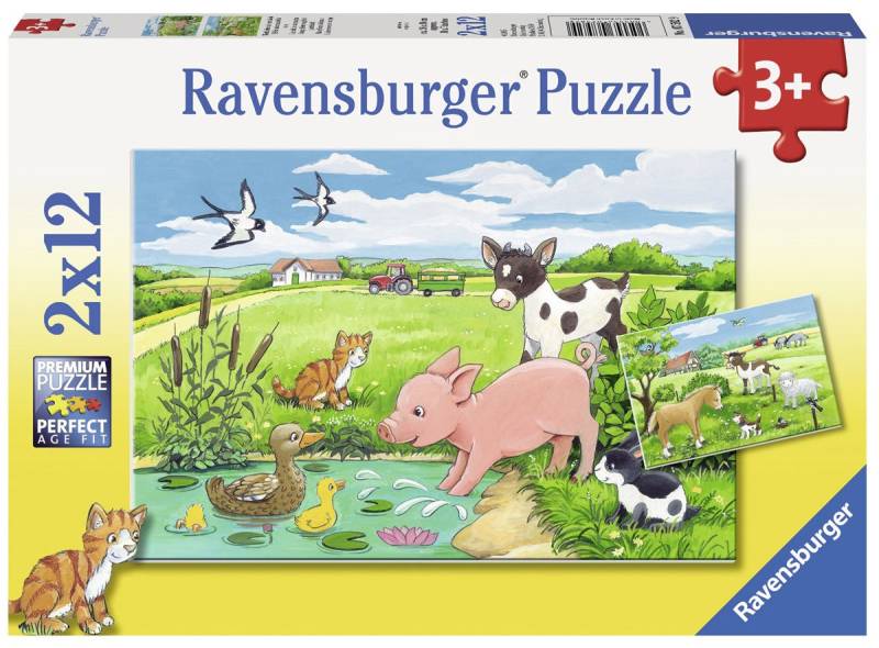 Ravensburger Puzzle Tierkinder Auf Dem Land 2x12 Teile von Ravensburger