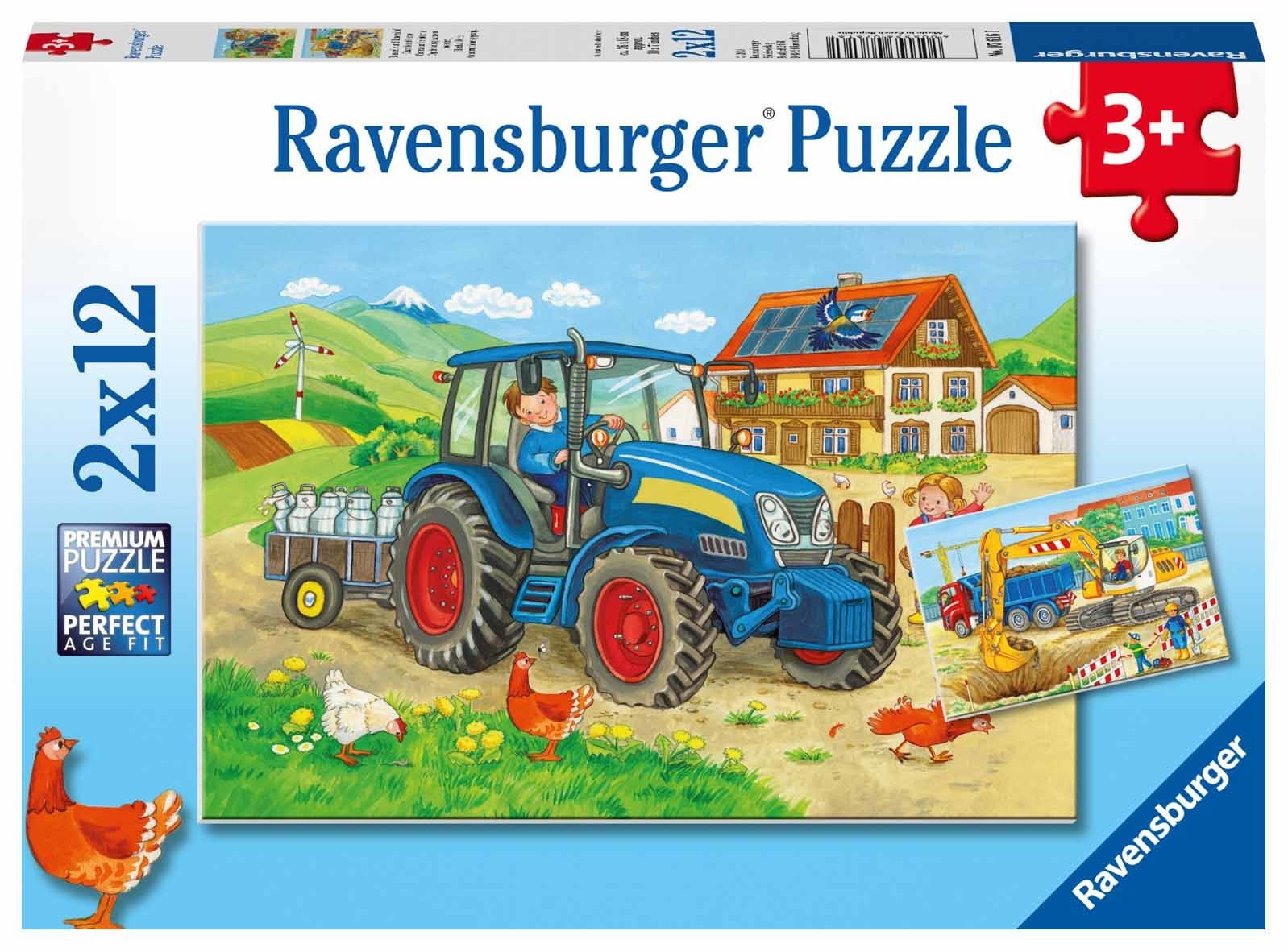 Ravensburger Puzzle Traktor und Bagger 2x12 Teile von Ravensburger