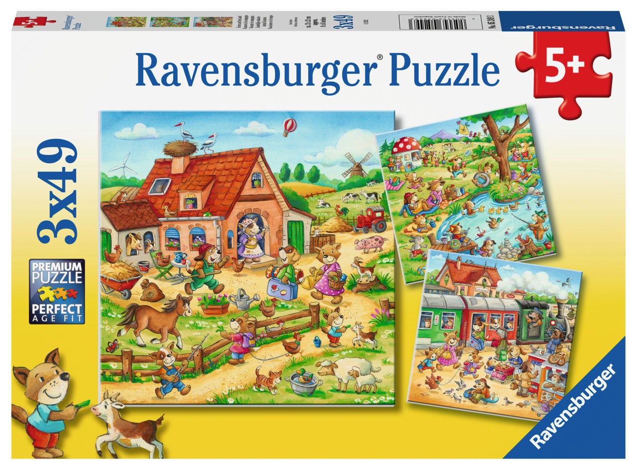 Ravensburger Puzzle Urlaub der Tiere 3x49 Teile von Ravensburger