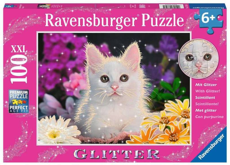 Ravensburger Puzzle White Kitten Glitter 100 Teile von Ravensburger
