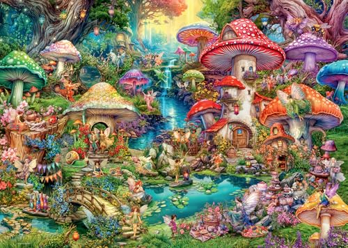 Ravensburger Puzzle für Erwachsene – Puzzle 1000 Teile – Das Pilzdorf / Aimee Stewart – Erwachsene und Kinder ab 14 Jahren – Hochwertiges Puzzle – Fantasie – 12001258 von Ravensburger