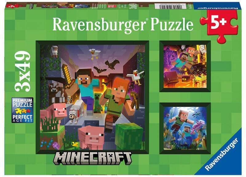 Ravensburger Puzzles Minecraft Biomes 3x49 Teile von Ravensburger