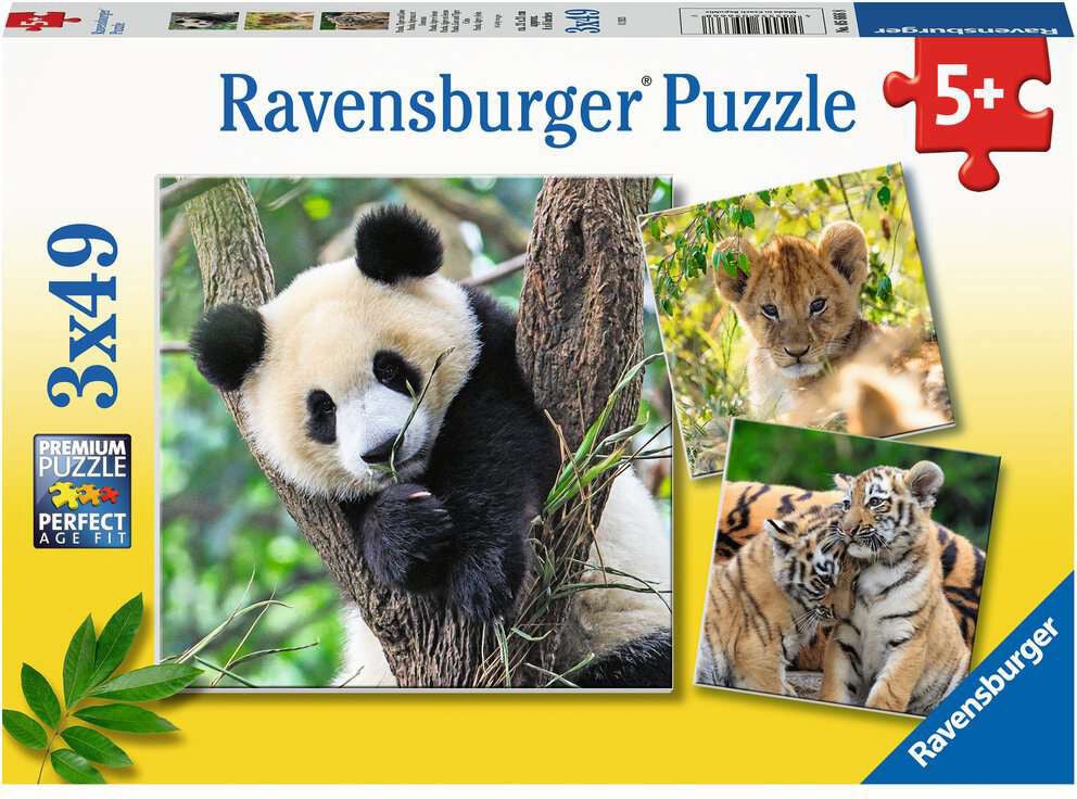 Ravensburger Puzzles Panda, Lion and Tiger 3x49 Teile von Ravensburger