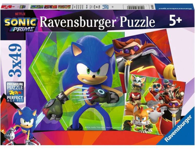 Ravensburger Puzzles Sonic Prime 3x49 Teile von Ravensburger