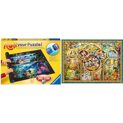 Ravensburger Roll Your Puzzle - Puzzlematte für Puzzles mit bis zu 1000 Teilen & Puzzle 15266 - Die schönsten Disney Themen von Ravensburger
