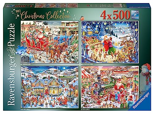 Ravensburger 17557 Weihnachten Roy Trower Christmas Collection Nr. 2 – 4 x 500-teilige Puzzles für Erwachsene und Kinder ab 10 Jahren von Ravensburger