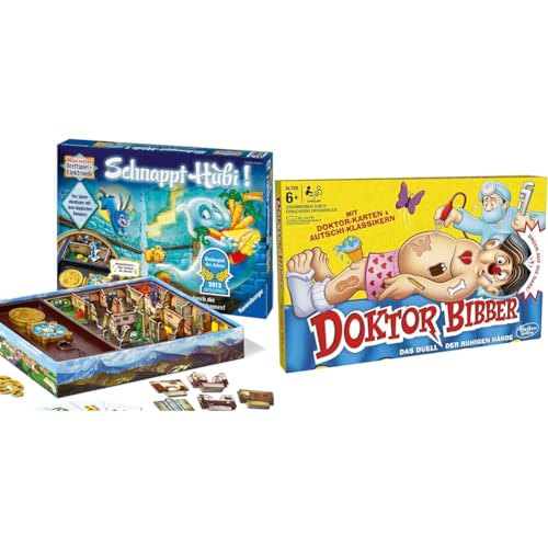 Ravensburger Schnappt Hubi, Gesellschafts- und Familienspiel & Hasbro B2176398 Dr. Bibber - Das Duell Der Ruhigen Hände, klassisches Vorschulspiel von Ravensburger