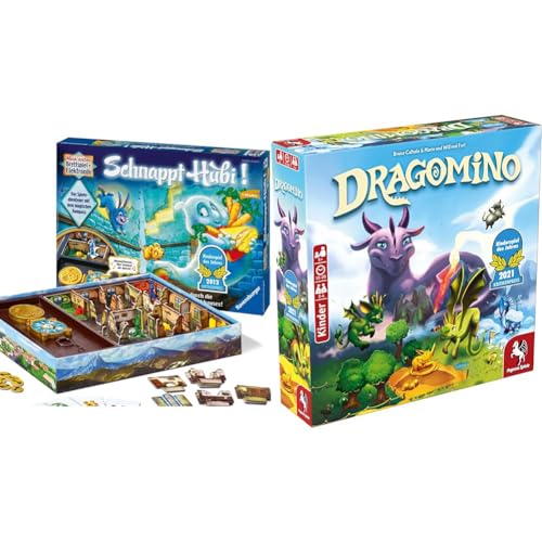 Ravensburger Schnappt Hubi, Gesellschafts- und Familienspiel & Pegasus Spiele 57111G - Dragomino *Kinderspiel des Jahres 2021*, Mehrfarbig von Ravensburger