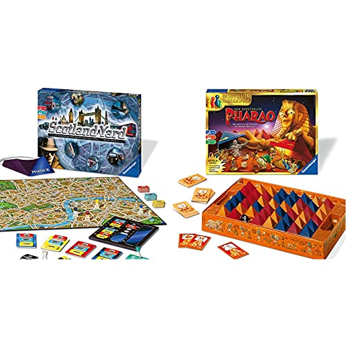 Ravensburger Scotland Yard, Brettspiel, Gesellschafts- und Familienspiel, für Kinder und Erwachsene & Der zerstreute Pharao - Gesellschaftsspiel für die ganze Familie, für Erwachsene und Kinder von Ravensburger