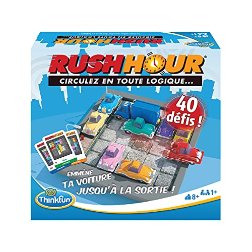 ThinkFun – Rush Hour – Logikspiel – Puzzlespiel – Stau – 40 Herausforderungen 4 Ebenen – 1 Spieler oder mehr – ab 8 Jahren – Ravensburger – 76302 – Unisex – französische Version von Ravensburger
