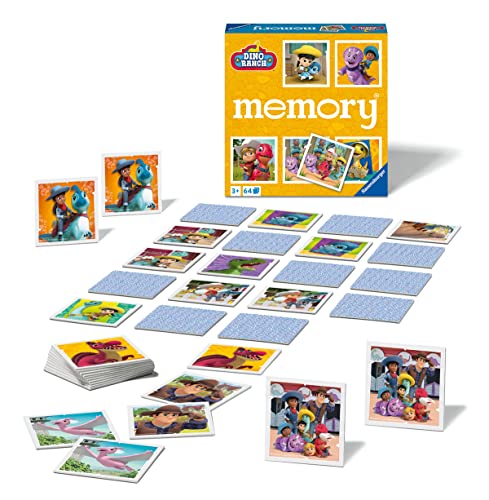 Ravensburger Memory® Dino Ranch - 20923 - der Spieleklassiker mit Bildern aus der beliebten TV-Serie Dino Ranch, Merkspiel für 2-8 Spieler ab 3 Jahren von Ravensburger