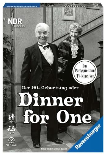 Ravensburger Partyspiel - 26835 - Der 90. Geburtstag oder Dinner for One - Gesellschaftsspiel für Erwachsene und Kinder ab 10 Jahren, Spiel zum Film-Klassiker, Perfekt für Weihnachten und Silvester von Ravensburger