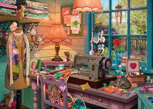 Ravensburger The Sewing Shed 1000 Teile Puzzle für Erwachsene - 12000334 - Handwerkliches Werkzeug, Made in Germany, jedes Teil passt perfekt zusammen von Ravensburger