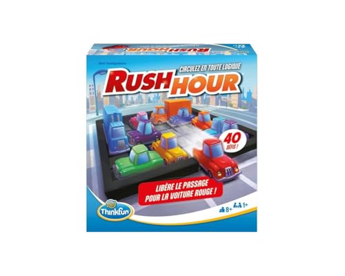 Ravensburger ThinkFun – Rush Hour – Logikspiel – Puzzlespiel – Stau – 40 Herausforderungen 4 Stufen – 1 Spieler oder mehr – ab 8 Jahren 76600 – Unisex – französische Version von Ravensburger