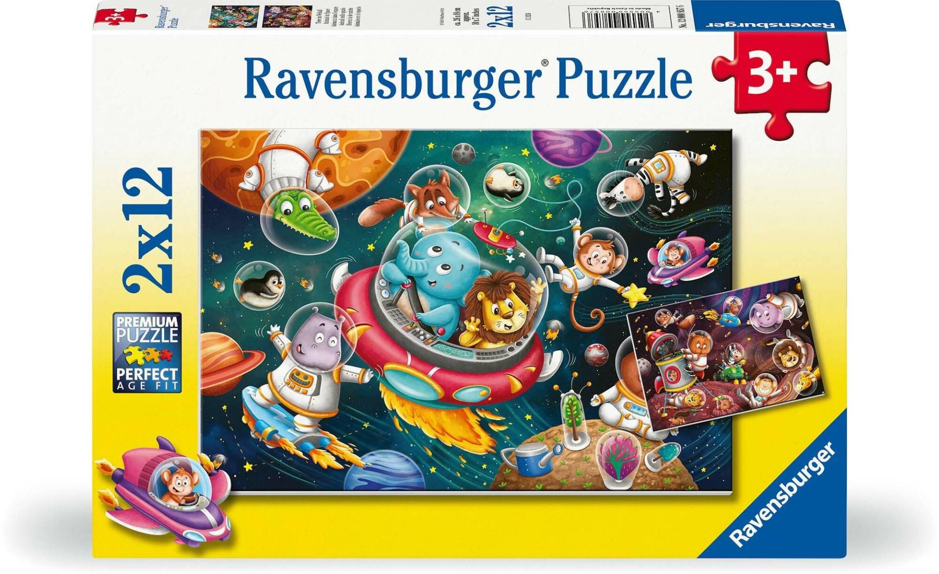 Ravensburger Tiere Im Weltraum Puzzles 2x12 Teile von Ravensburger