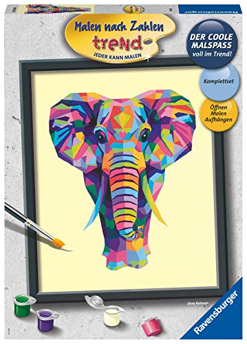 Ravensburger Tiere Malen nach Zahlen 28987 – Bunter Elefant – ab 12 Jahren von Ravensburger