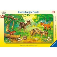 Rahmenpuzzle Ravensburger Tierkinder des Waldes 15 Teile von Ravensburger