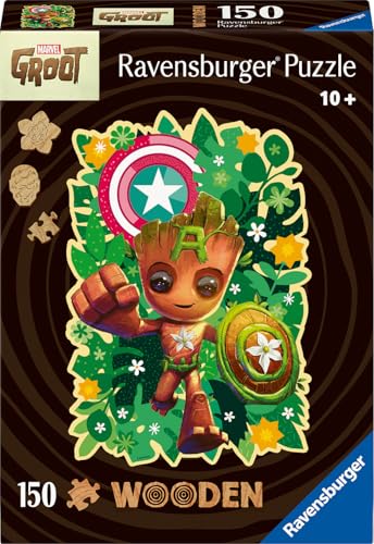 Ravensburger Wooden Puzzle 12001459 - Groot - 150 Teile Kontur-Holzpuzzle mit stabilen, individuellen Puzzleteilen und 15 kleinen Holzfiguren = Whimsies, für Erwachsene und Kinder ab 10 Jahren von Ravensburger