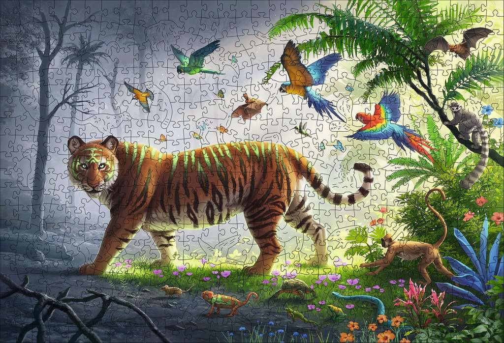 Ravensburger Wooden Puzzle - Tiger in the Jungle 500 Teile Puzzle Ravensburger-17514 von Ravensburger