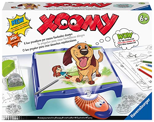 Ravensburger - Xoomi Maxi Zeichentisch A4 mit Leuchtprojektor, 300 illustrierte Motive in 72 Filmen, kreatives Spiel für Kinder und Mädchen, ab 6 Jahren von Ravensburger