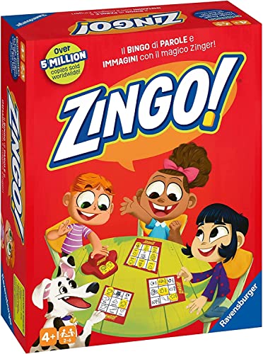 Ravensburger - Zingo, lustige Tombola mit Worten und Bildern, 2-4 Spieler, Lernspiel für Kinder und Mädchen ab 4 Jahren, italienische Ausgabe von Ravensburger