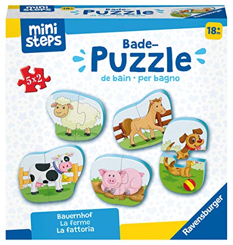 Ravensburger ministeps 4167 Bade-Puzzle Bauernhof - Badespielzeug, Spielzeug ab 18 Monate von Ravensburger