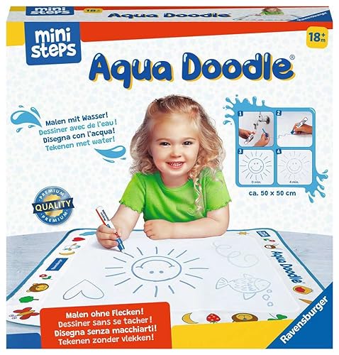 Ravensburger ministeps 4178 Aqua Doodle - Erstes Malen für Kinder ab 18 Monate, Malset für fleckenfreien Malspaß mit Wasser, inklusive Matte und Stift von Ravensburger