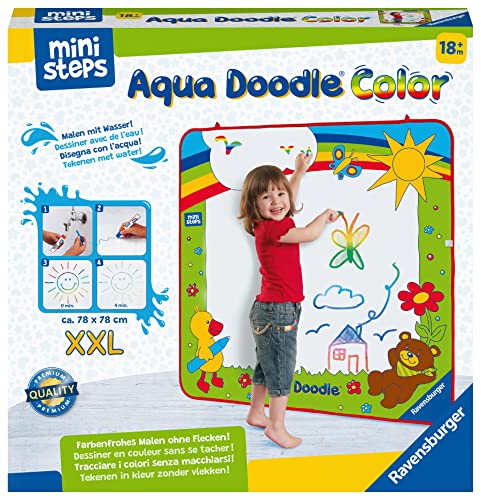 Ravensburger ministeps 4182 Aqua Doodle XXL Color - Farbiges erstes Malen für Kinder ab 18 Monaten, fleckenfreier Malspaß mit Wasser - Matte 78x78 cm von Ravensburger