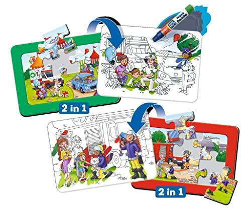 Ravensburger ministeps 4183 Aqua Doodle Puzzle: Einsatzfahrzeuge - Erstes Malen und Puzzlen für Kinder ab 2,5 Jahren, fleckenfreier Malspaß mit Wasser von Ravensburger